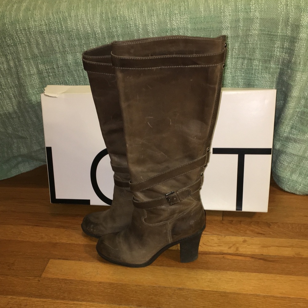 Leather heeled boots from LOFT